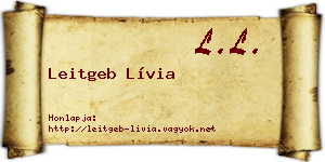 Leitgeb Lívia névjegykártya